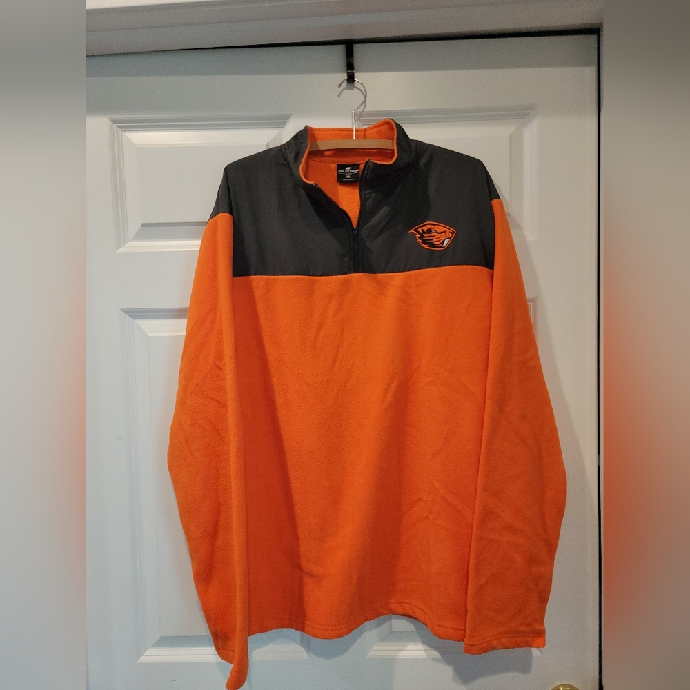Colosseum Oregon State Beavers Orange/ Black Logo 1/4 Zip Pullover Mens XL